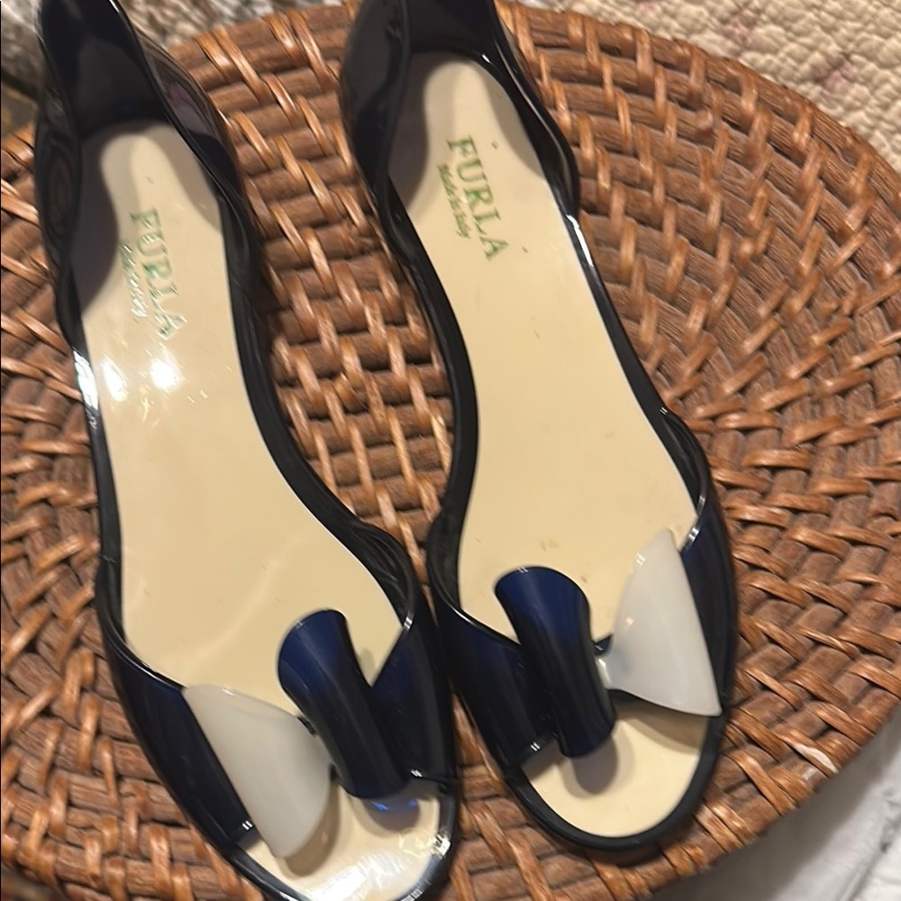 Furla Black and White Sandals with Elegant Design